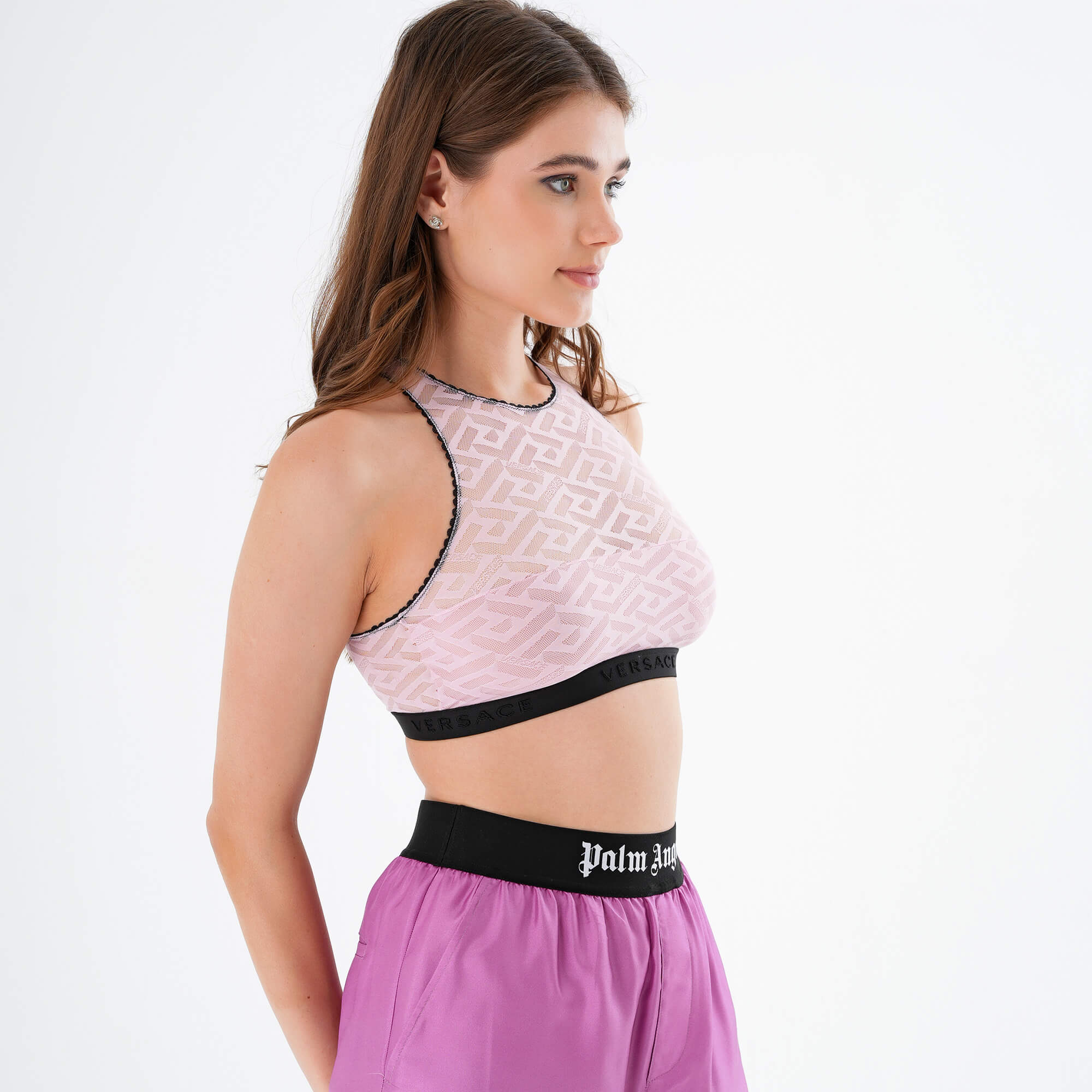 Versace - Pink Lace Crop Top Size 3